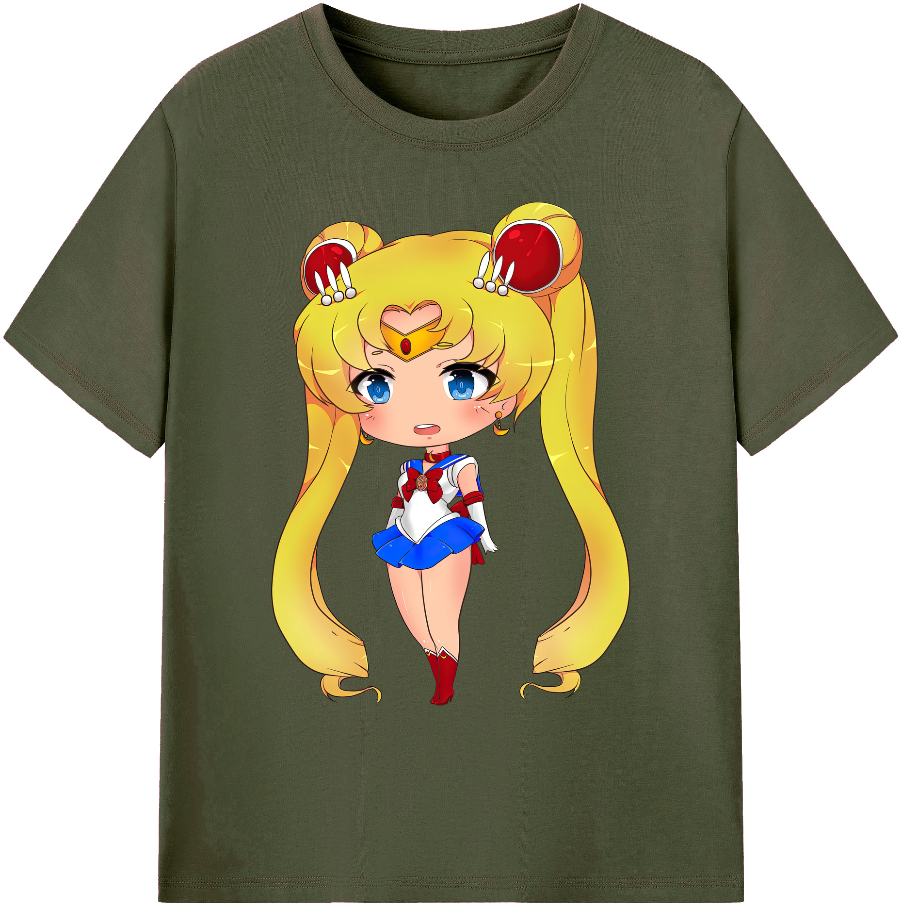 （画像用） 美少女戦士セーラームーン 月野 うさぎ つきの うさぎ Sailor Moon Tsukino Usagi 綿100％ メンズ半袖Tシャツ｜肌触りやわらか＆通気性